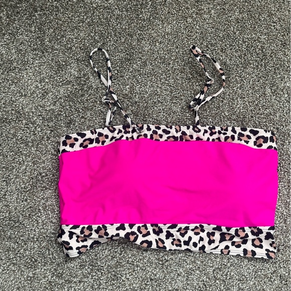 NWOT Chic Soul Two-Piece Leopard Hot Pink Bikini with Removeable Straps, XXL - Picture 3 of 6